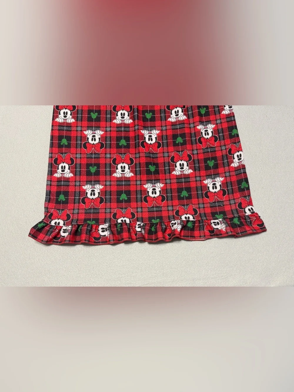Disney Night Gown Minnie Mouse s8 Girls Red/Black Long Sleeve - Picture 7 of 8